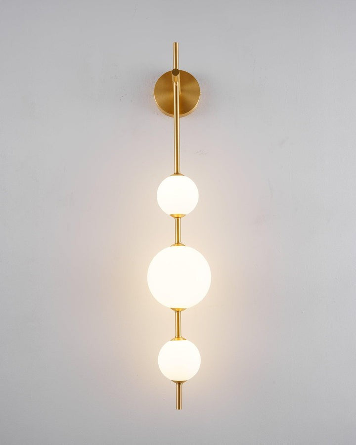 Contemporary Glass Globe Vertical LED Wall Sconce
