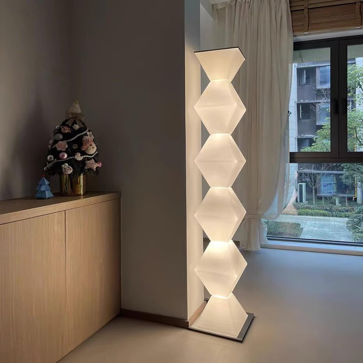 Contemporary Stainless Steel & Glass LED Floor Lamp