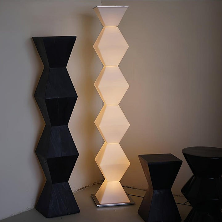 Contemporary Stainless Steel & Glass LED Floor Lamp