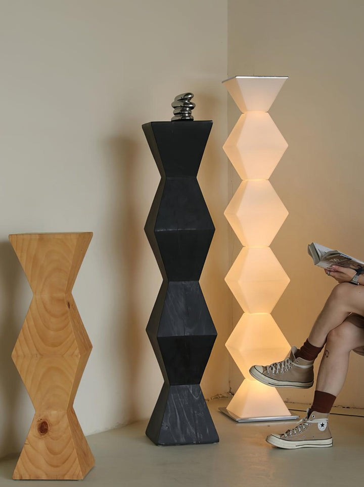 Contemporary Stainless Steel & Glass LED Floor Lamp