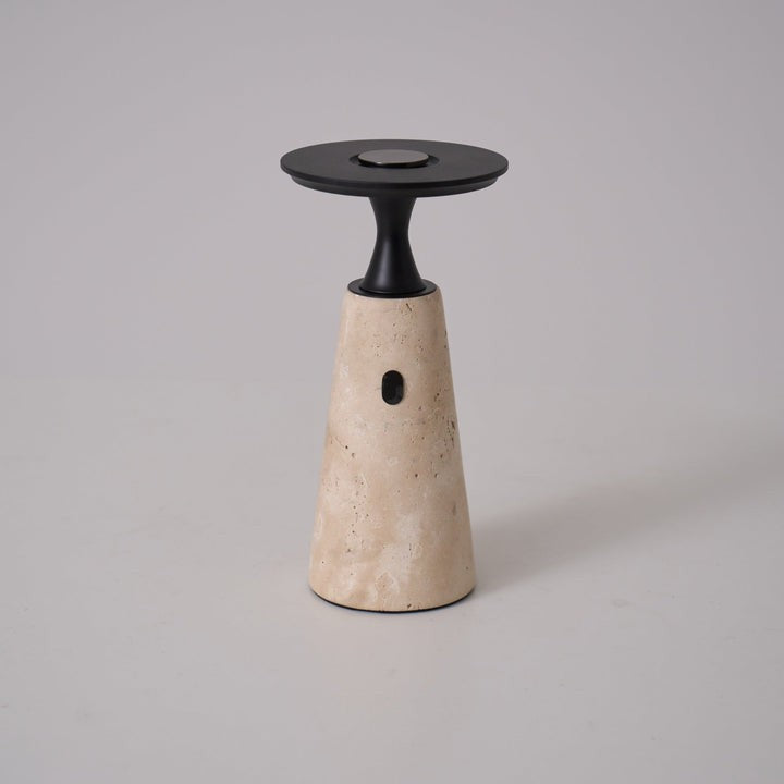 Cordless Travertine Table Lamp with Touch-Activated LED