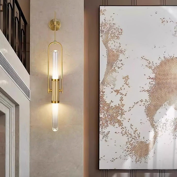 Curved Arm Glass Wall Sconce