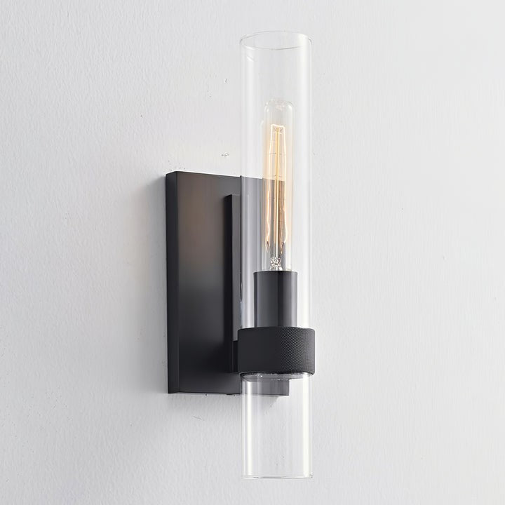 Cylix Glass Wall Sconce with Brass Accents