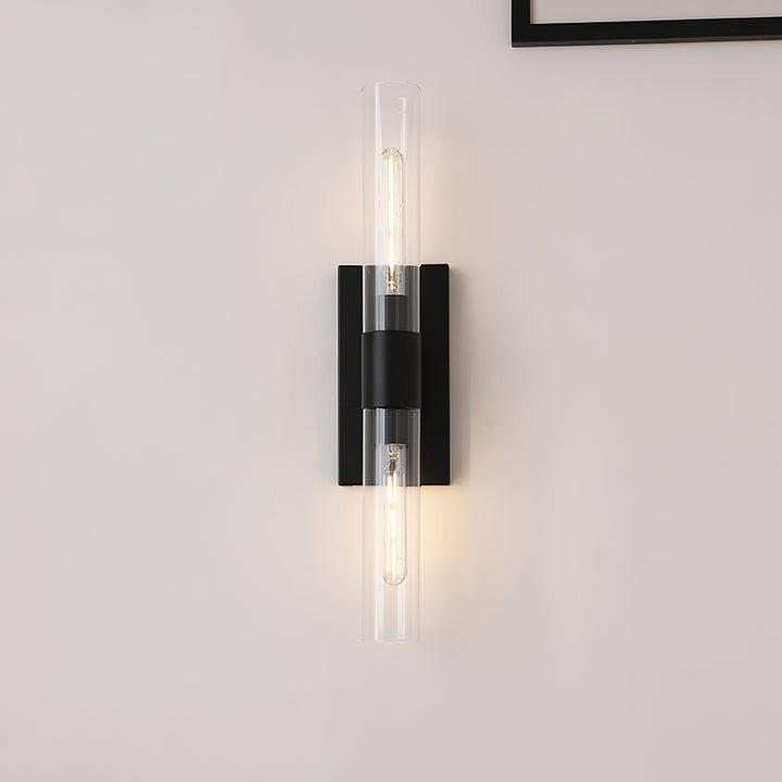 Cylix Glass Wall Sconce with Brass Accents