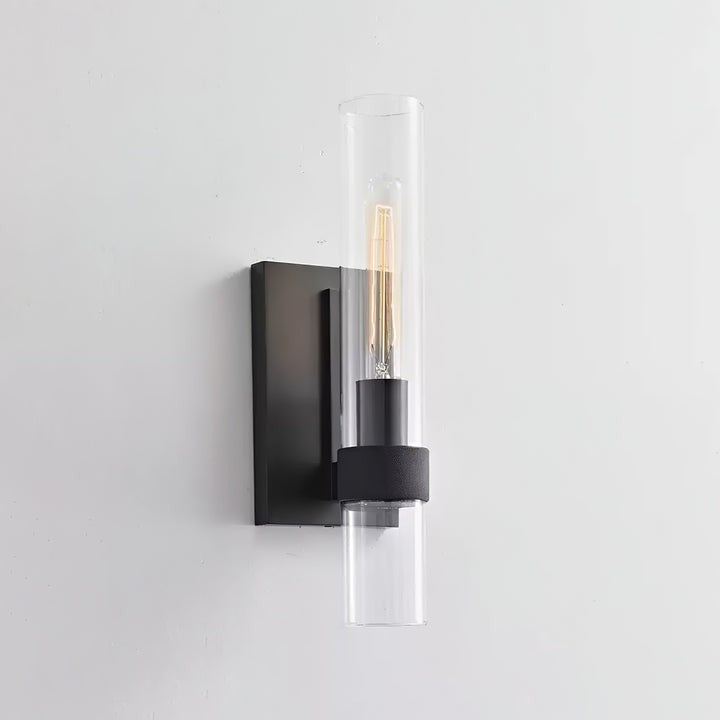 Cylix Glass Wall Sconce with Brass Accents