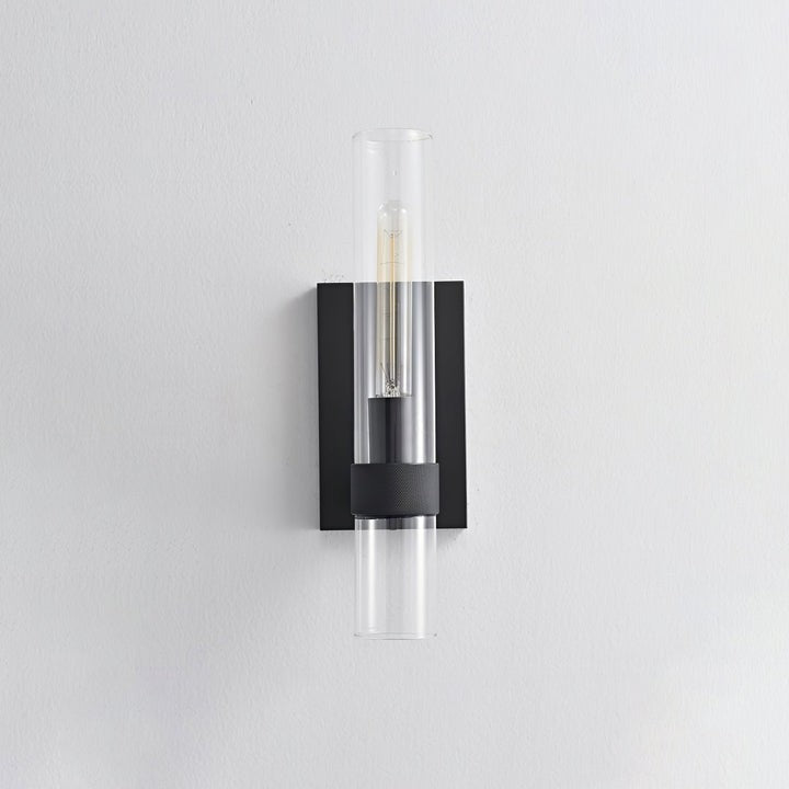 Cylix Glass Wall Sconce with Brass Accents