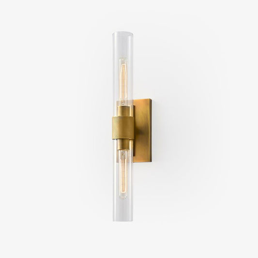 Cylix Glass Wall Sconce with Brass Accents