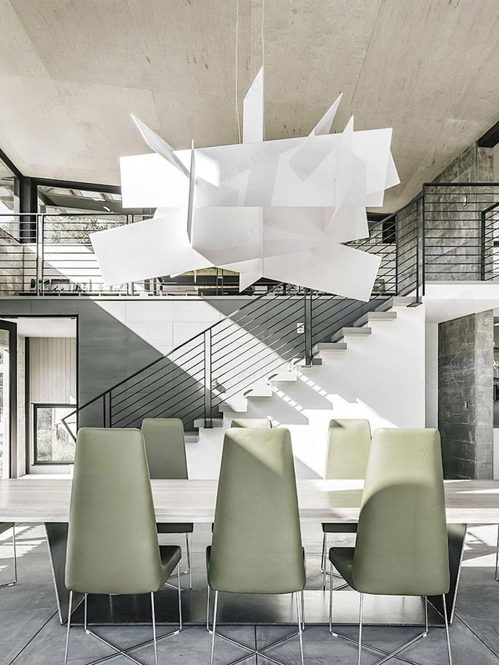 Dynamic Geometric Web Pendant Light