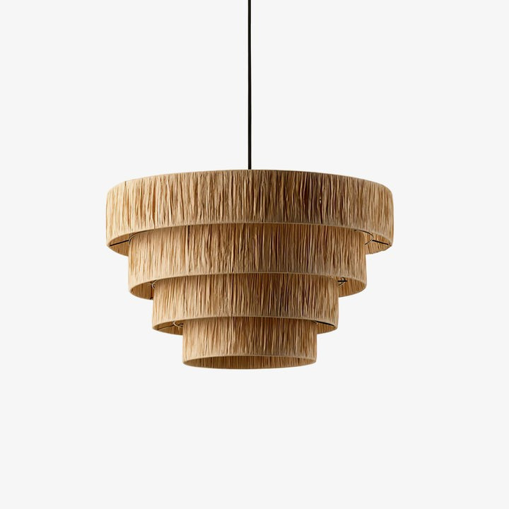Eco-Friendly Raffia Straw Pendant Light