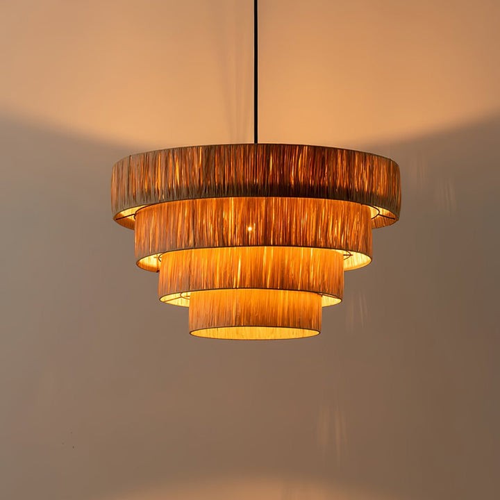 Eco-Friendly Raffia Straw Pendant Light