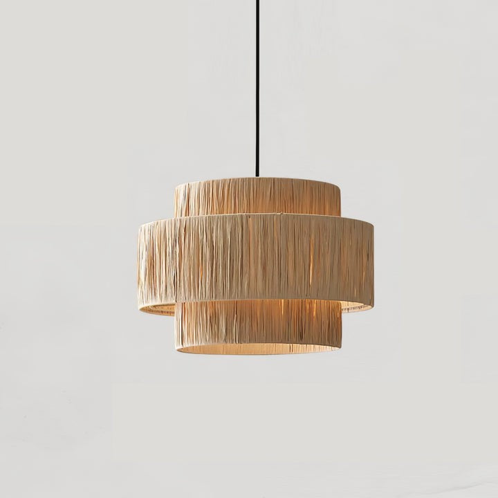 Eco-Friendly Raffia Straw Pendant Light