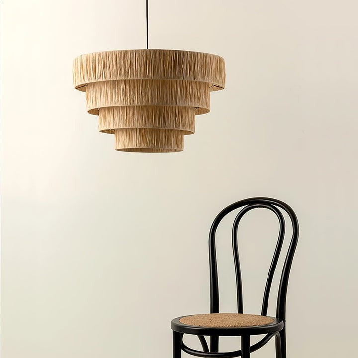 Eco-Friendly Raffia Straw Pendant Light