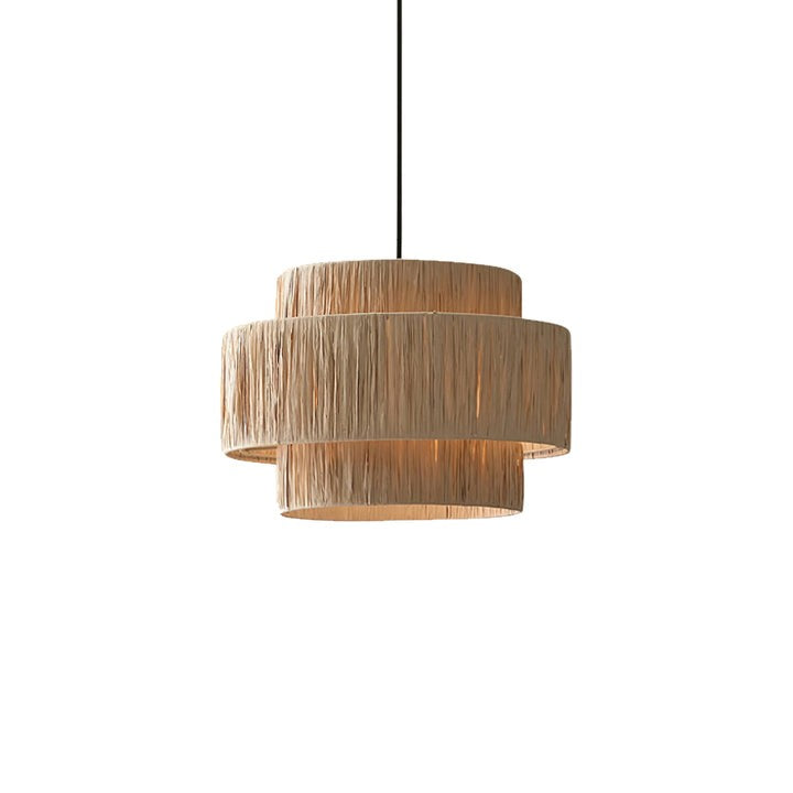 Eco-Friendly Raffia Straw Pendant Light
