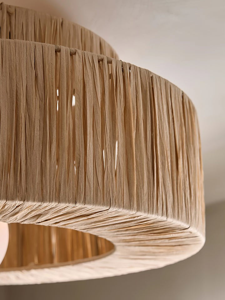 Eco-Friendly Raffia Straw Pendant Light