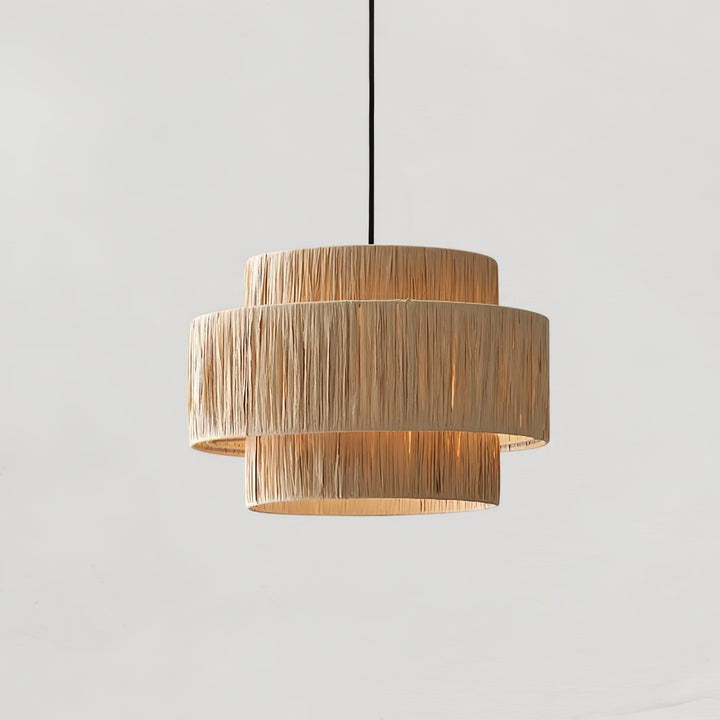 Eco-Friendly Raffia Straw Pendant Light