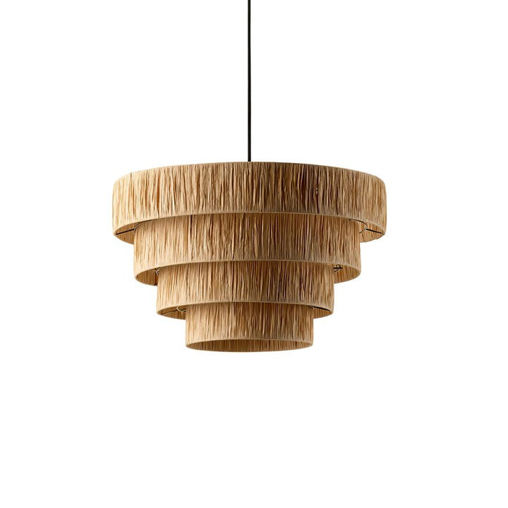 Eco-Friendly Raffia Straw Pendant Light