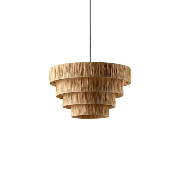 Eco-Friendly Raffia Straw Pendant Light