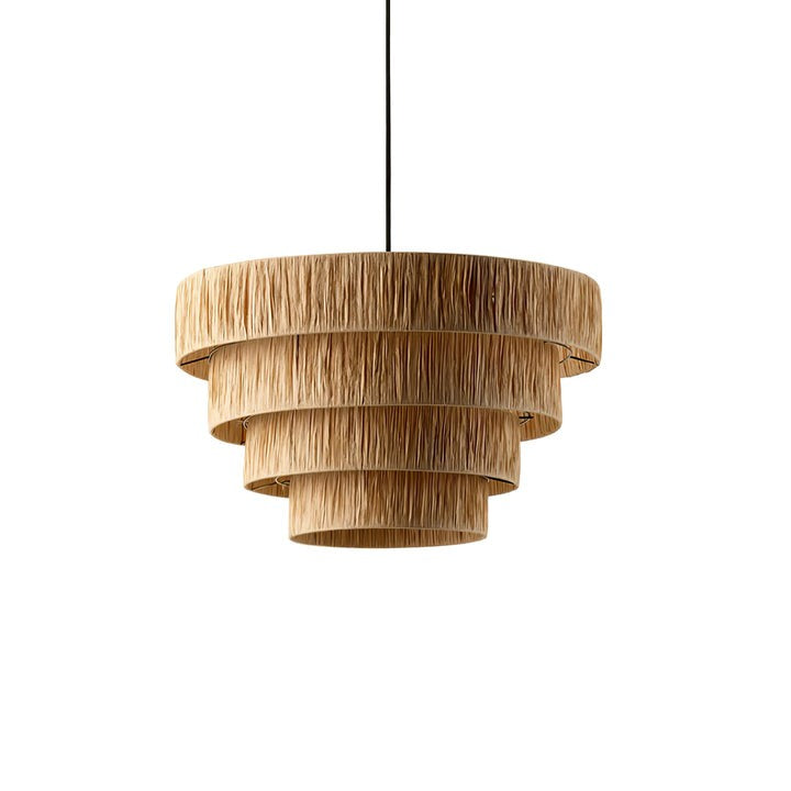 Eco-Friendly Raffia Straw Pendant Light