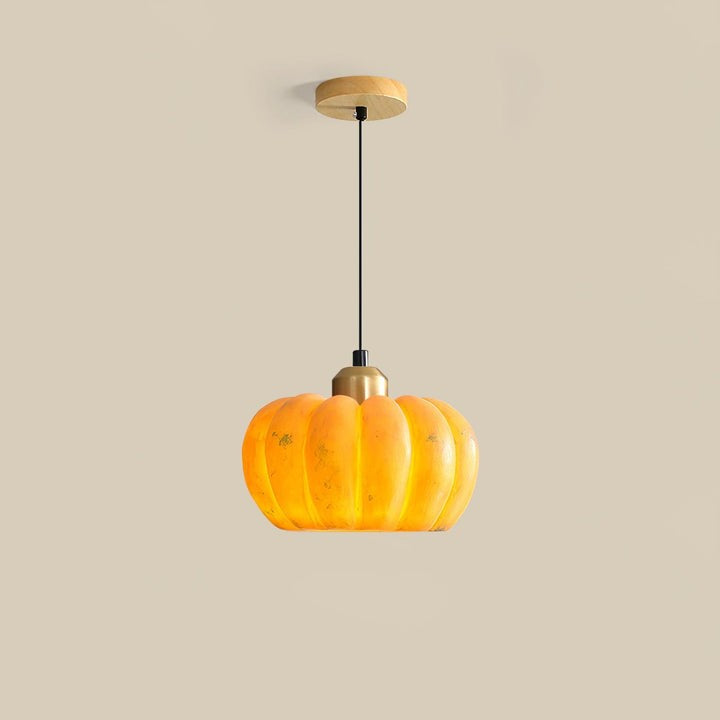 Eco-Friendly Resin Pumpkin Pendant Light for Indoor & Outdoor