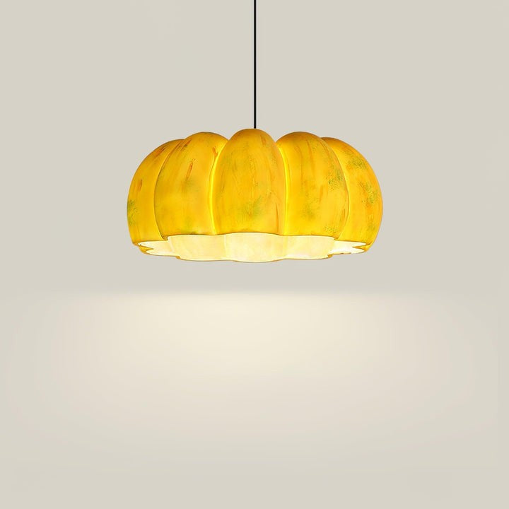Eco-Friendly Resin Pumpkin Pendant Light for Indoor & Outdoor