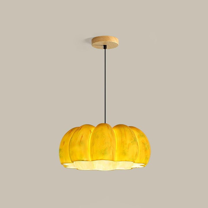 Eco-Friendly Resin Pumpkin Pendant Light for Indoor & Outdoor