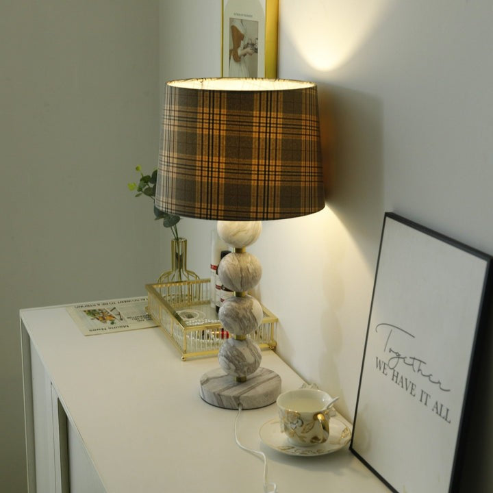 Elegant Marble Table Lamp with Gold Accents