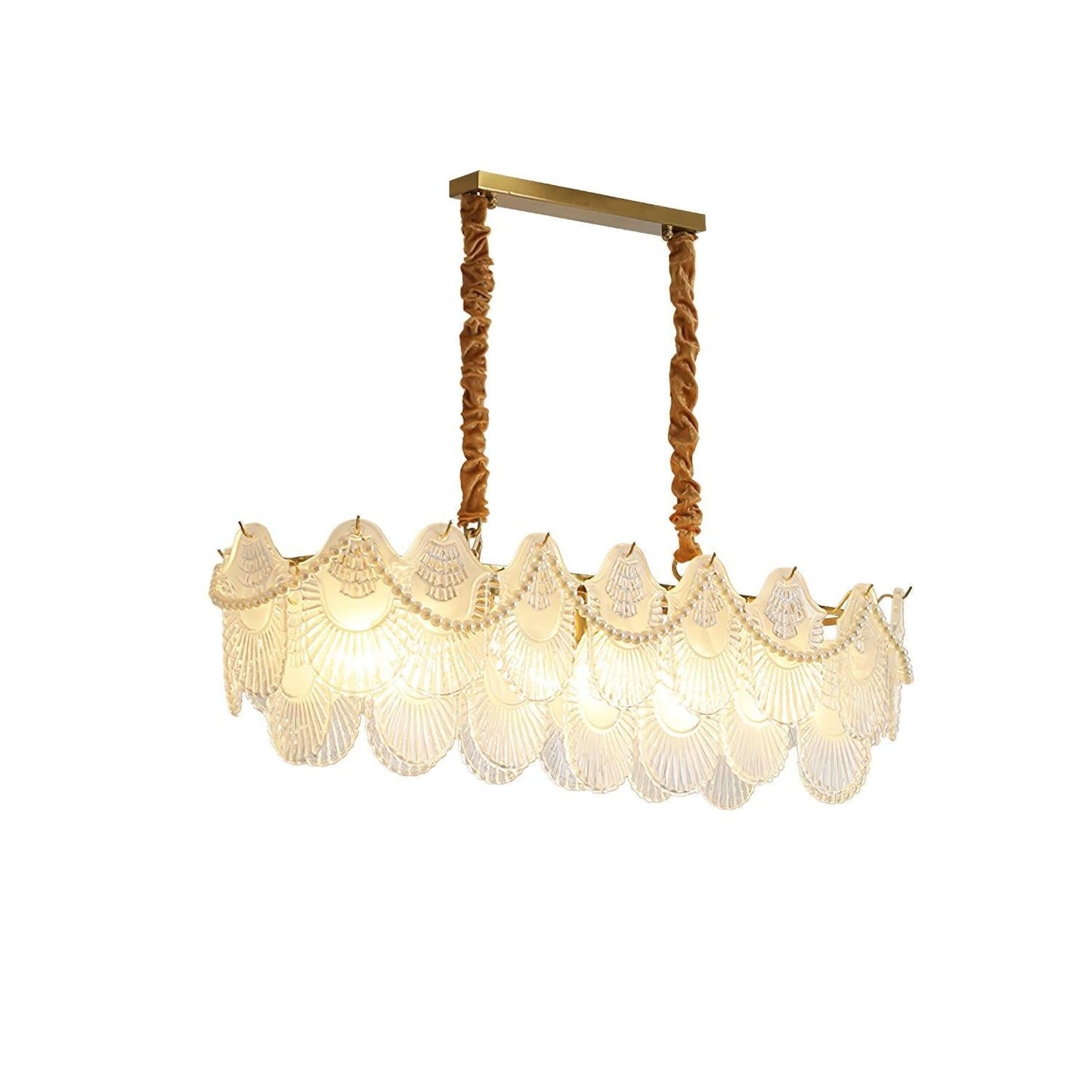 Elegant Pearl Glass Shell Ceiling Chandelier