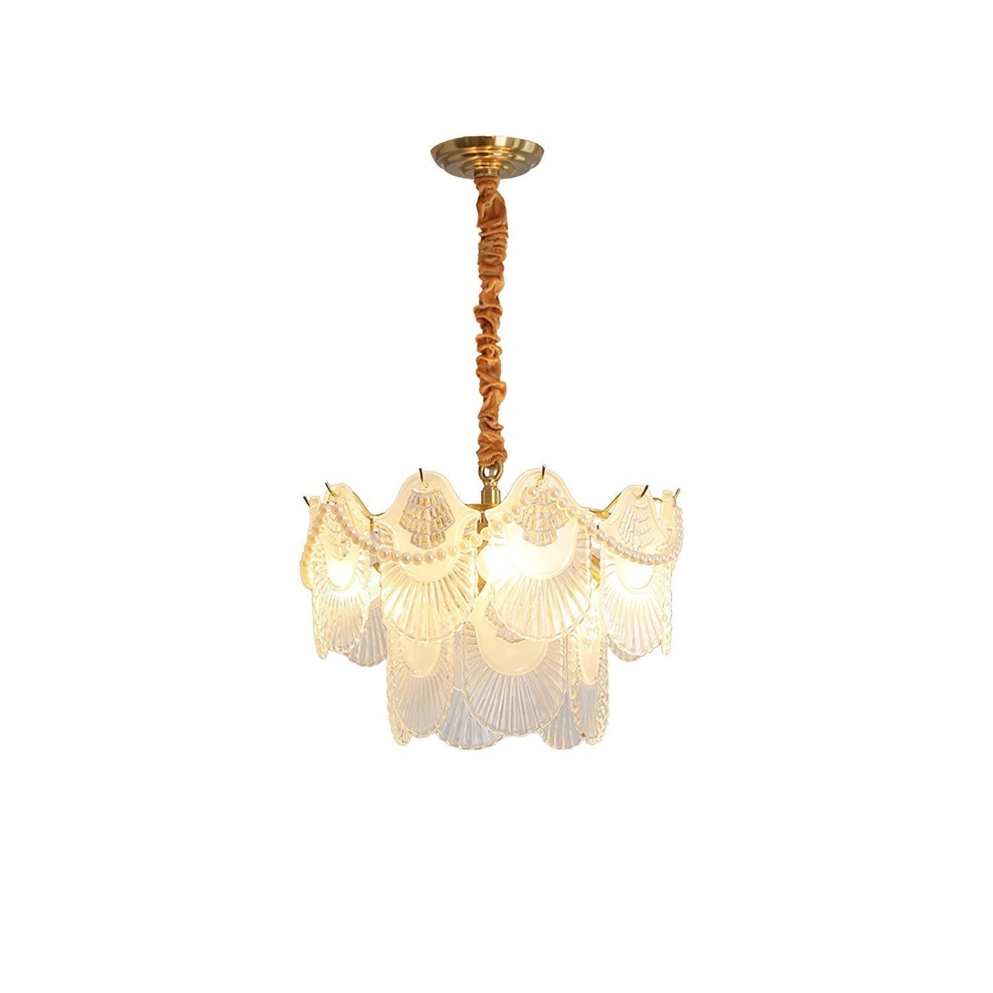 Elegant Pearl Glass Shell Ceiling Chandelier