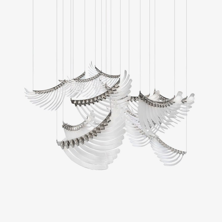 Feathered Glass Wing LED Chandelier