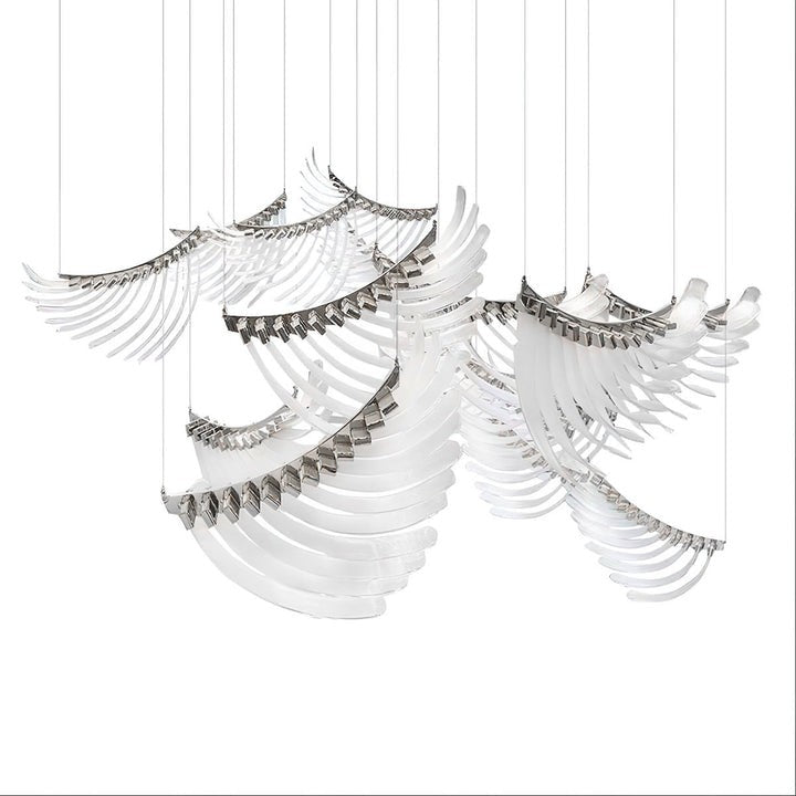 Feathered Glass Wing LED Chandelier