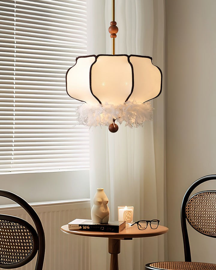 Feathered LED Lantern Pendant Light