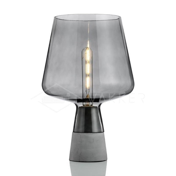 Flame-Inspired Concrete & Glass Table Lamp