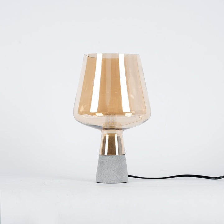 Flame-Inspired Concrete & Glass Table Lamp