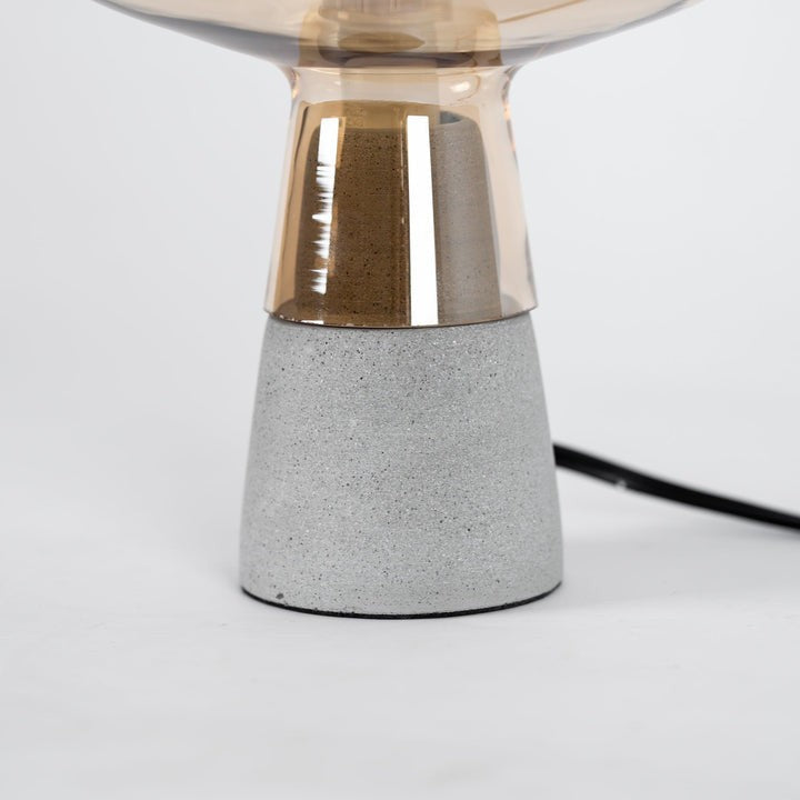 Flame-Inspired Concrete & Glass Table Lamp