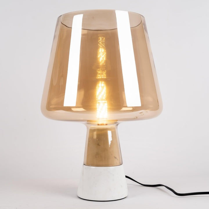 Flame-Inspired Concrete & Glass Table Lamp