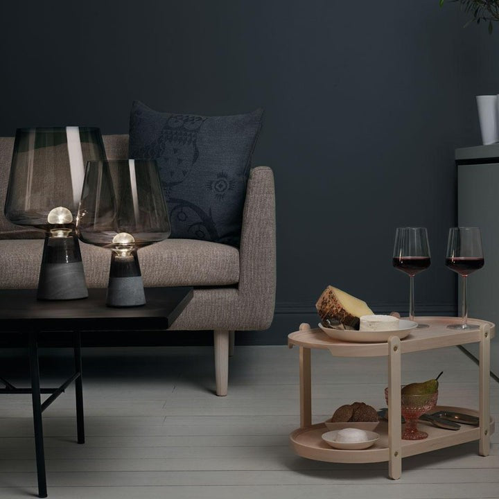 Flame-Inspired Concrete & Glass Table Lamp