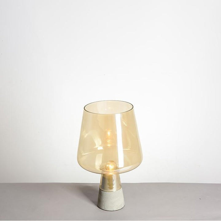 Flame-Inspired Concrete & Glass Table Lamp