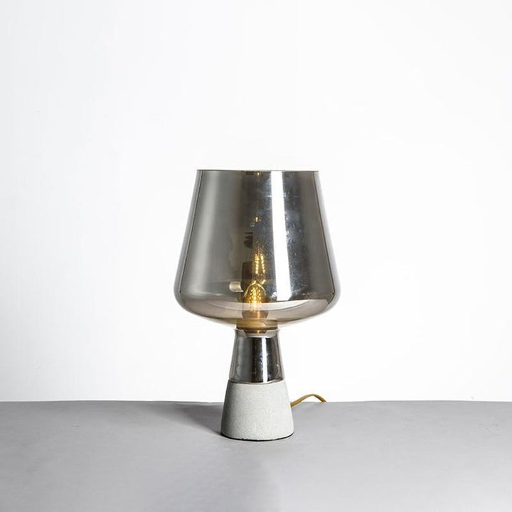 Flame-Inspired Concrete & Glass Table Lamp