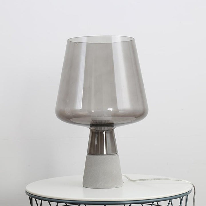 Flame-Inspired Concrete & Glass Table Lamp