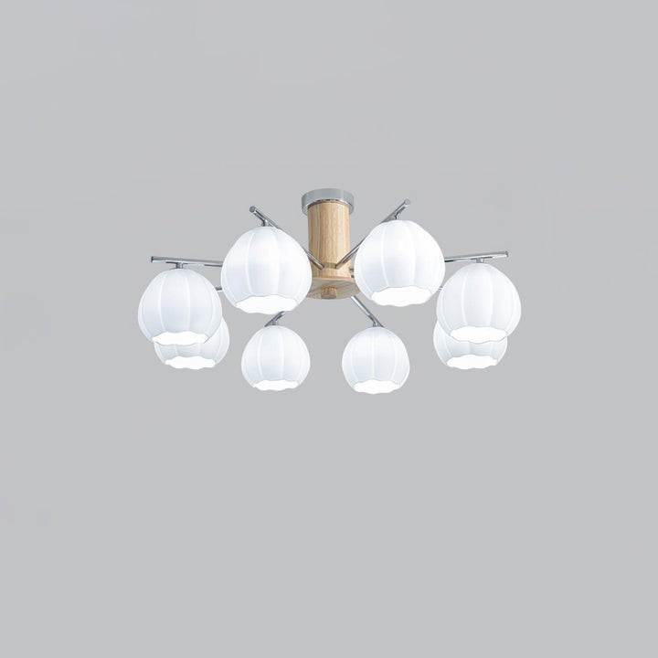 Floral Bud Glass Ceiling Light Fixture
