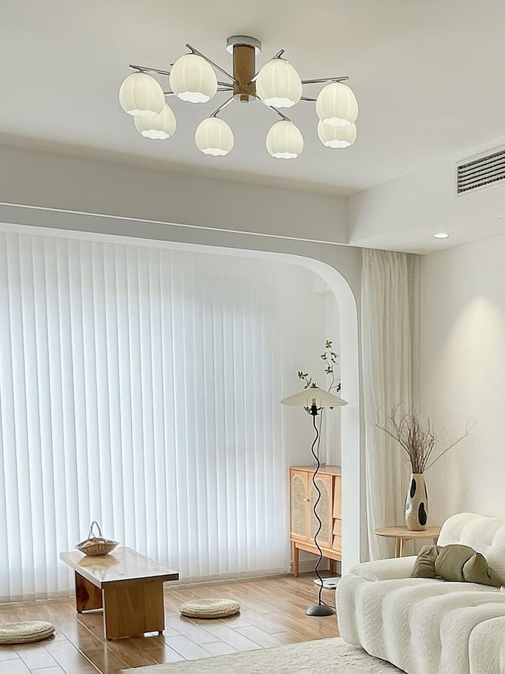 Floral Bud Glass Ceiling Light Fixture
