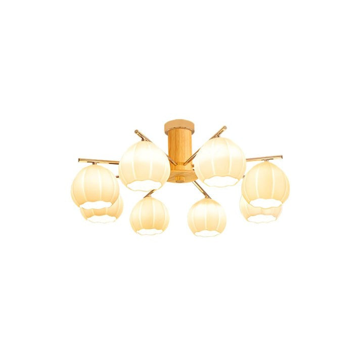 Floral Bud Glass Ceiling Light Fixture