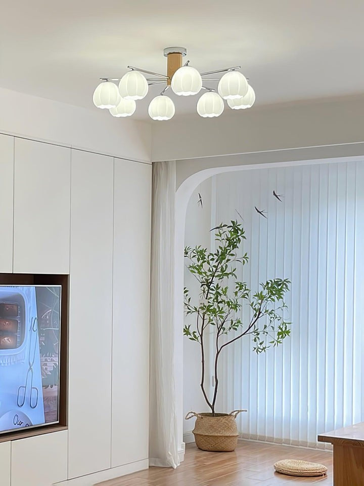 Floral Bud Glass Ceiling Light Fixture