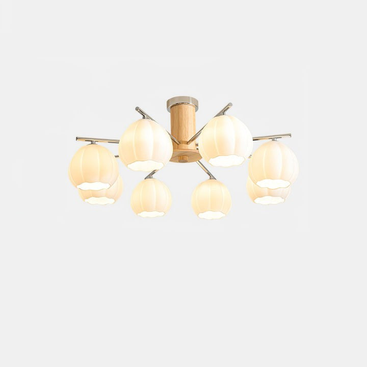 Floral Bud Glass Ceiling Light Fixture