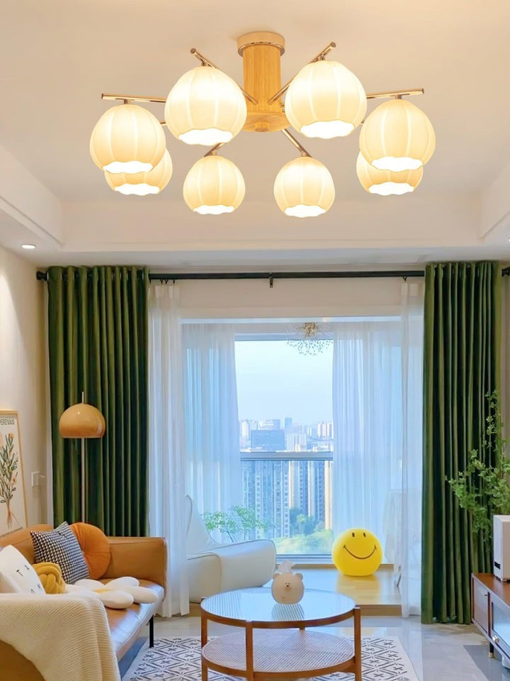 Floral Bud Glass Ceiling Light Fixture