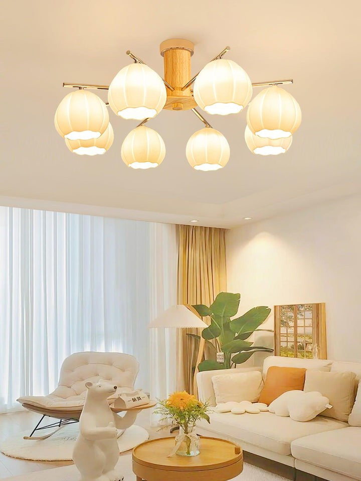 Floral Bud Glass Ceiling Light Fixture