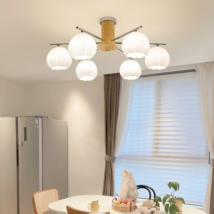 Floral Bud Glass Ceiling Light Fixture
