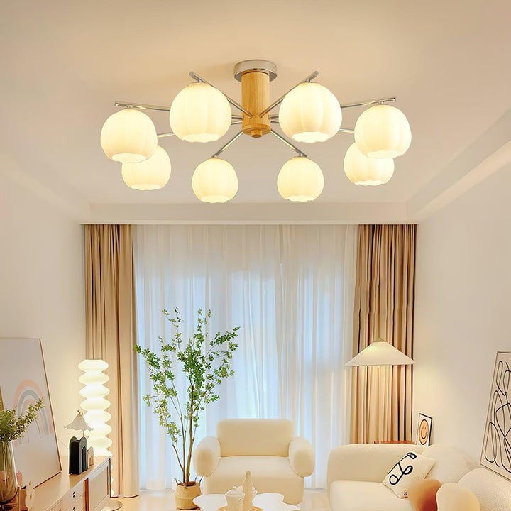 Floral Bud Glass Ceiling Light Fixture