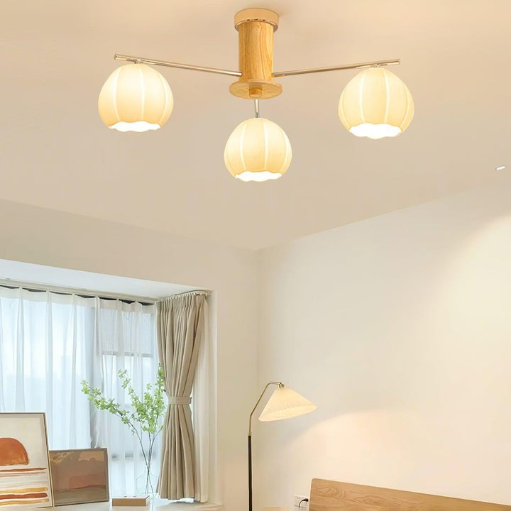 Floral Bud Glass Ceiling Light Fixture