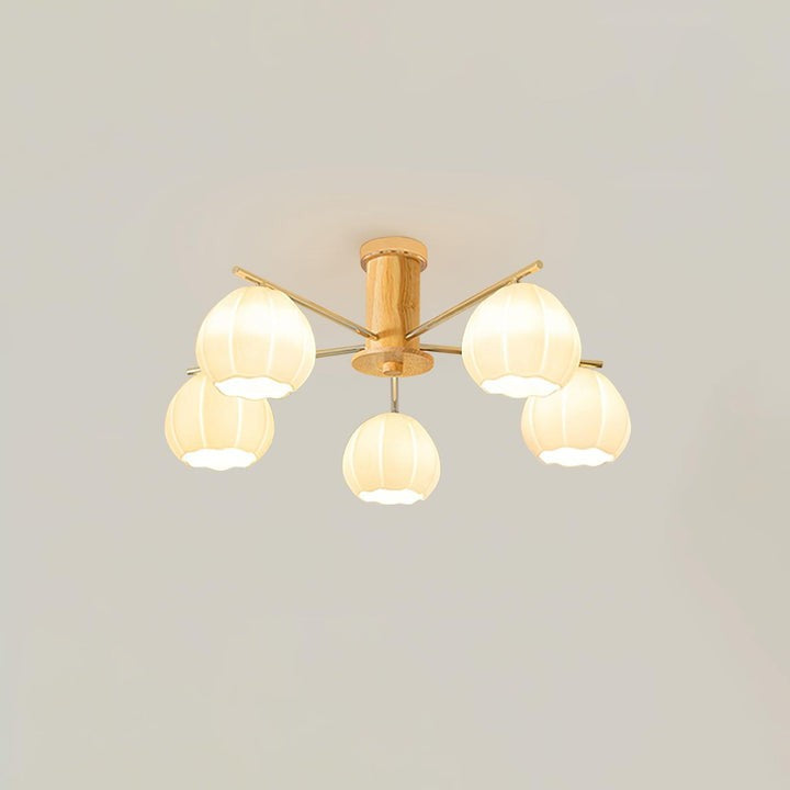 Floral Bud Glass Ceiling Light Fixture
